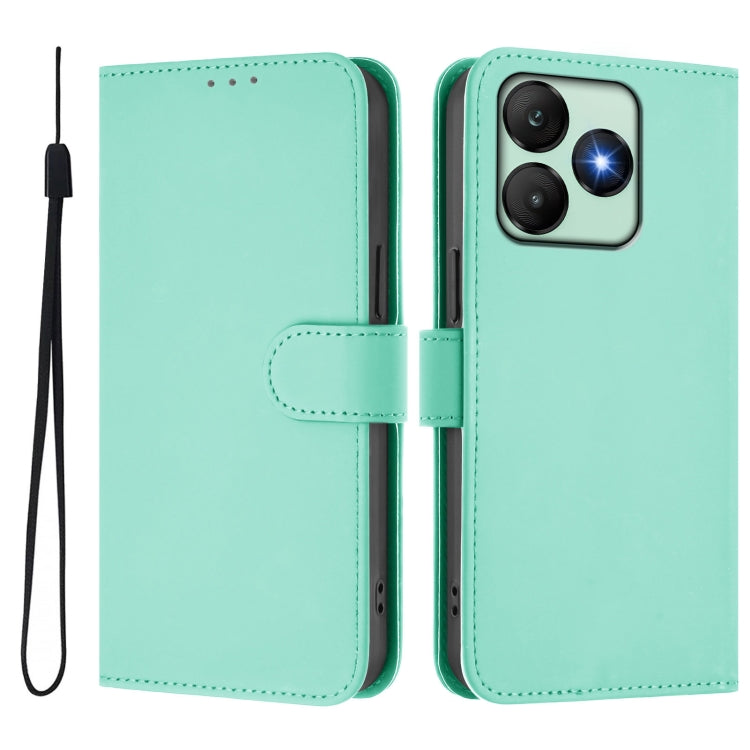 For Wiko T20 Skin Feel Solid Color Leather Phone Case with Lanyard
