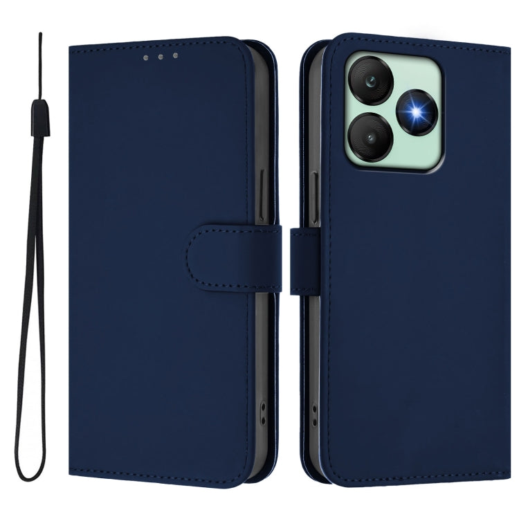 For Wiko T20 Skin Feel Solid Color Leather Phone Case with Lanyard