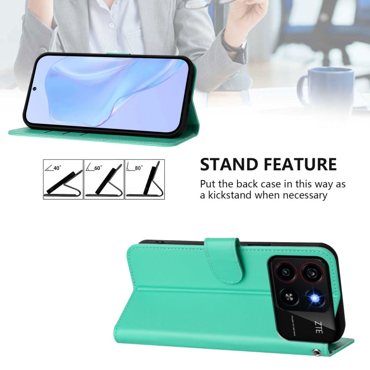 For ZTE Blade A35 / A55 Skin Feel Solid Color Leather Phone Case with Lanyard