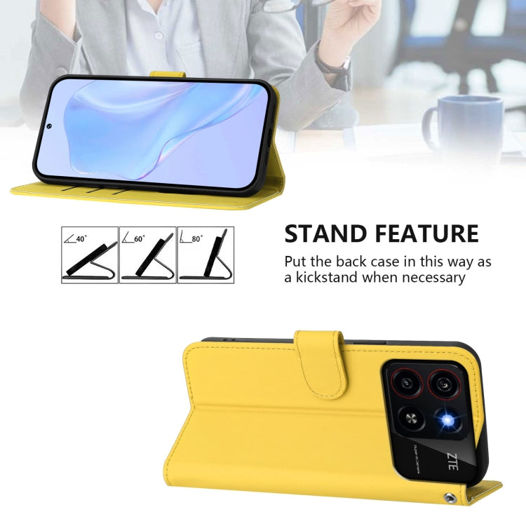 For ZTE Blade A35 / A55 Skin Feel Solid Color Leather Phone Case with Lanyard