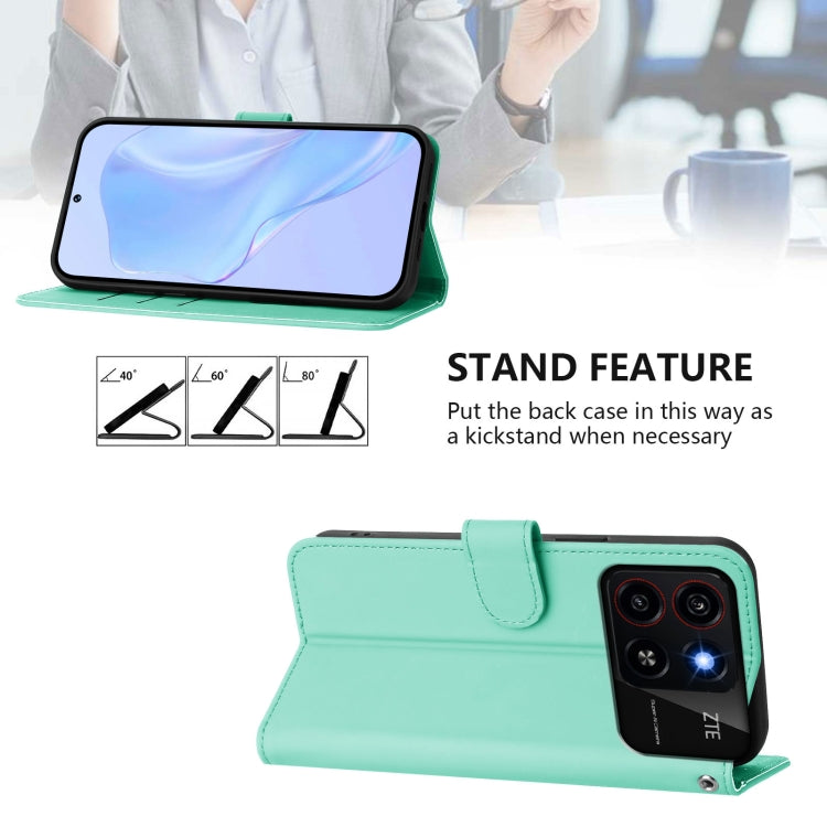 For ZTE Blade A35 / A55 Skin Feel Solid Color Leather Phone Case with Lanyard