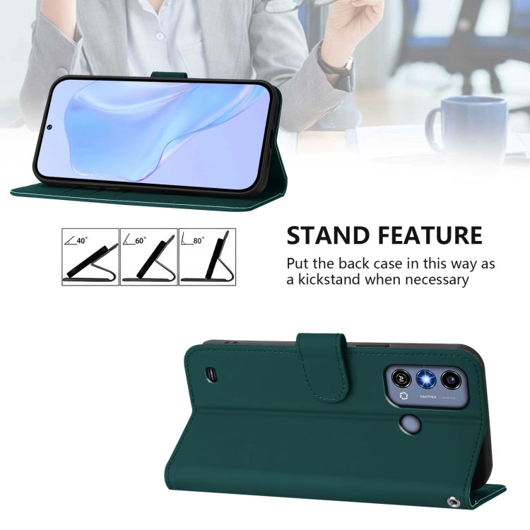 For ZTE Blade A53 / A53+ Skin Feel Solid Color Leather Phone Case with Lanyard