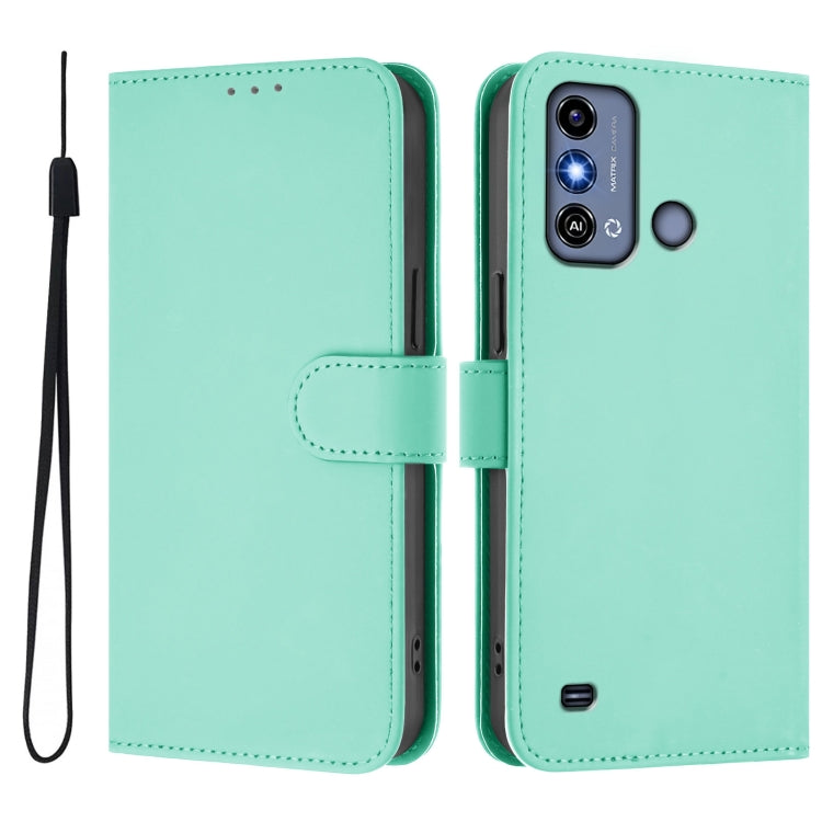 For ZTE Blade A53 / A53+ Skin Feel Solid Color Leather Phone Case with Lanyard