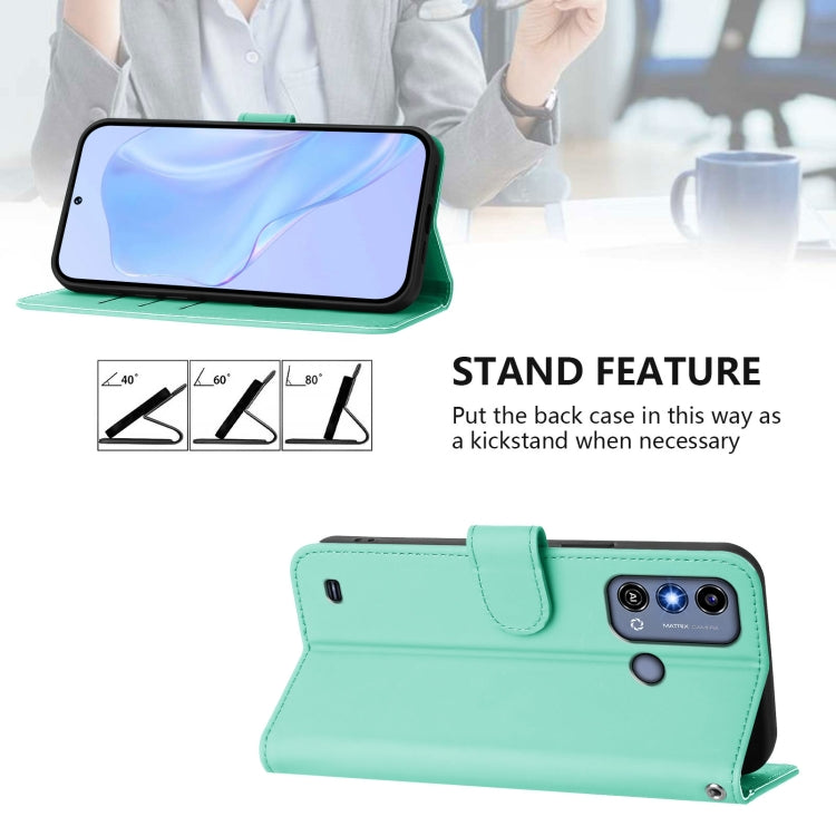 For ZTE Blade A53 / A53+ Skin Feel Solid Color Leather Phone Case with Lanyard