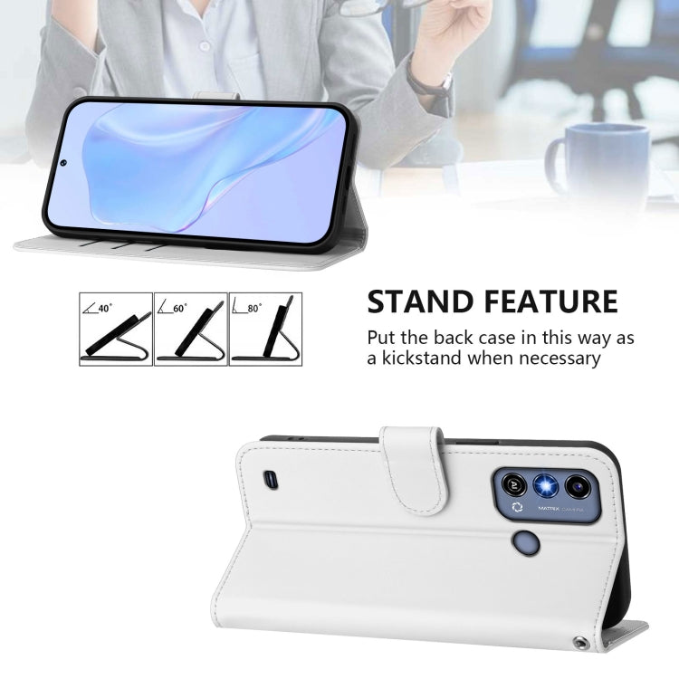 For ZTE Blade A53 / A53+ Skin Feel Solid Color Leather Phone Case with Lanyard