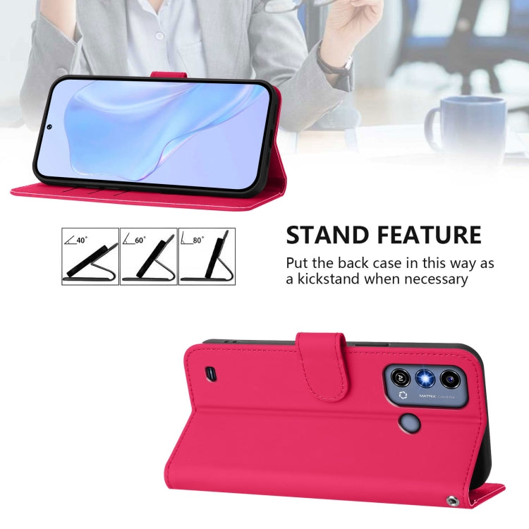 For ZTE Blade A53 / A53+ Skin Feel Solid Color Leather Phone Case with Lanyard
