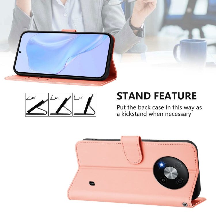 For ZTE Blade A73 5G Skin Feel Solid Color Leather Phone Case with Lanyard