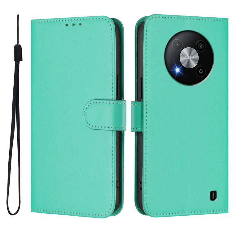 For ZTE Blade A73 5G Skin Feel Solid Color Leather Phone Case with Lanyard