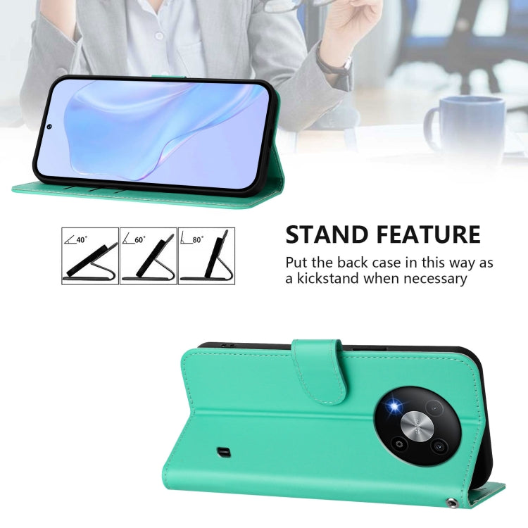 For ZTE Blade A73 5G Skin Feel Solid Color Leather Phone Case with Lanyard