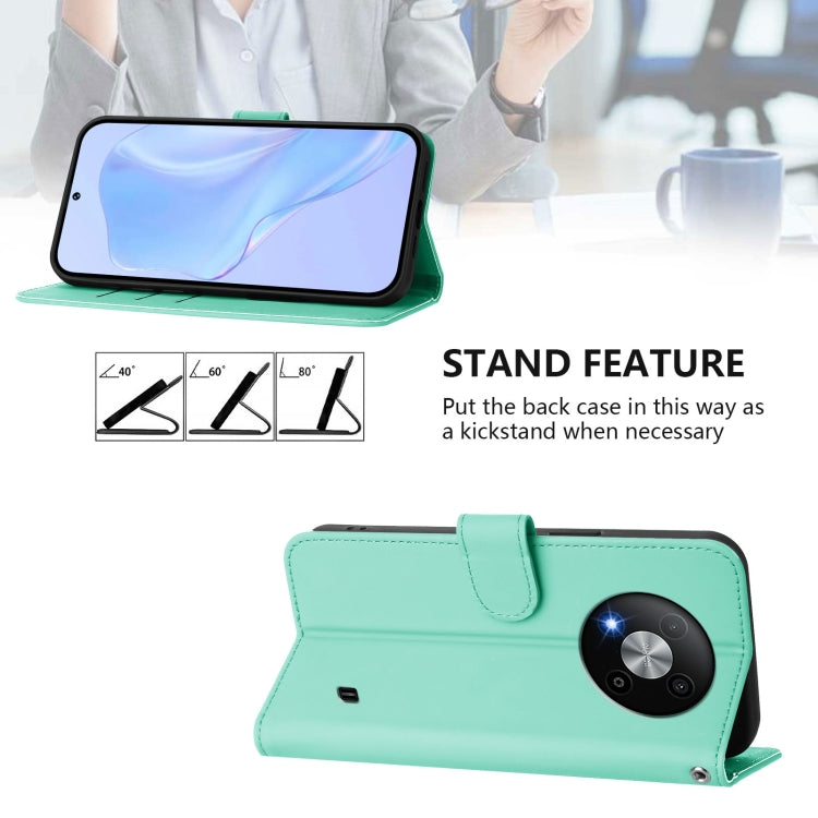 For ZTE Blade A73 5G Skin Feel Solid Color Leather Phone Case with Lanyard