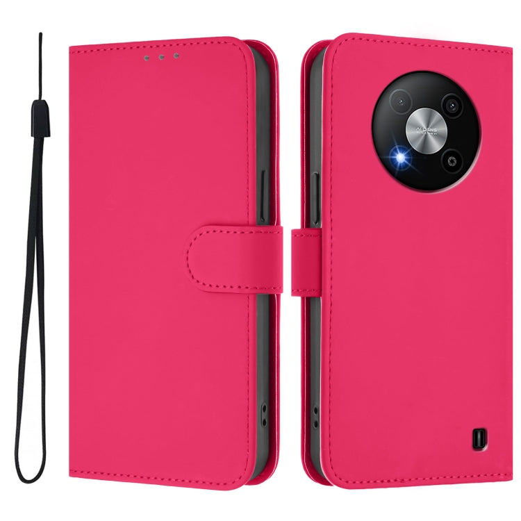 For ZTE Blade A73 5G Skin Feel Solid Color Leather Phone Case with Lanyard
