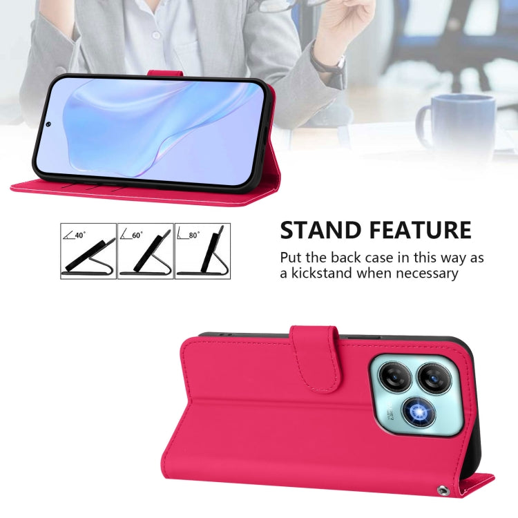 For ZTE Blade A75 4G Skin Feel Solid Color Leather Phone Case with Lanyard
