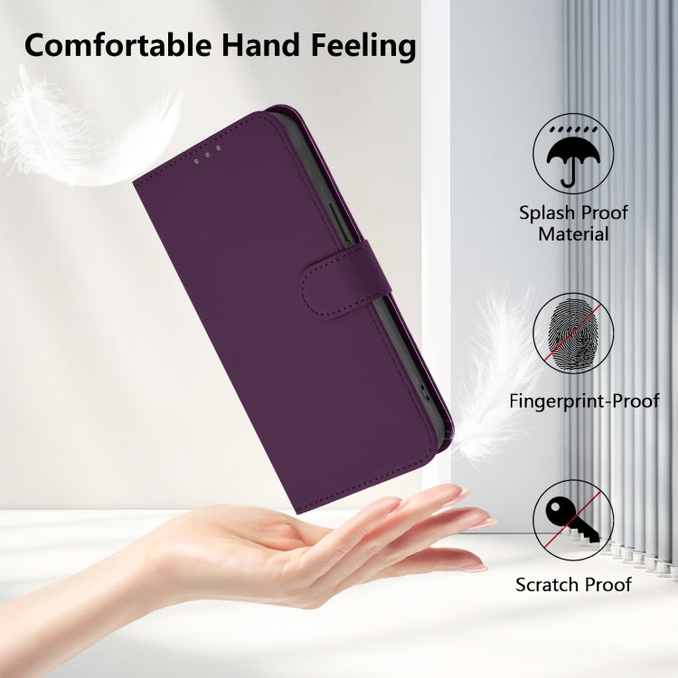 For ZTE Blade V40s Skin Feel Solid Color Leather Phone Case with Lanyard