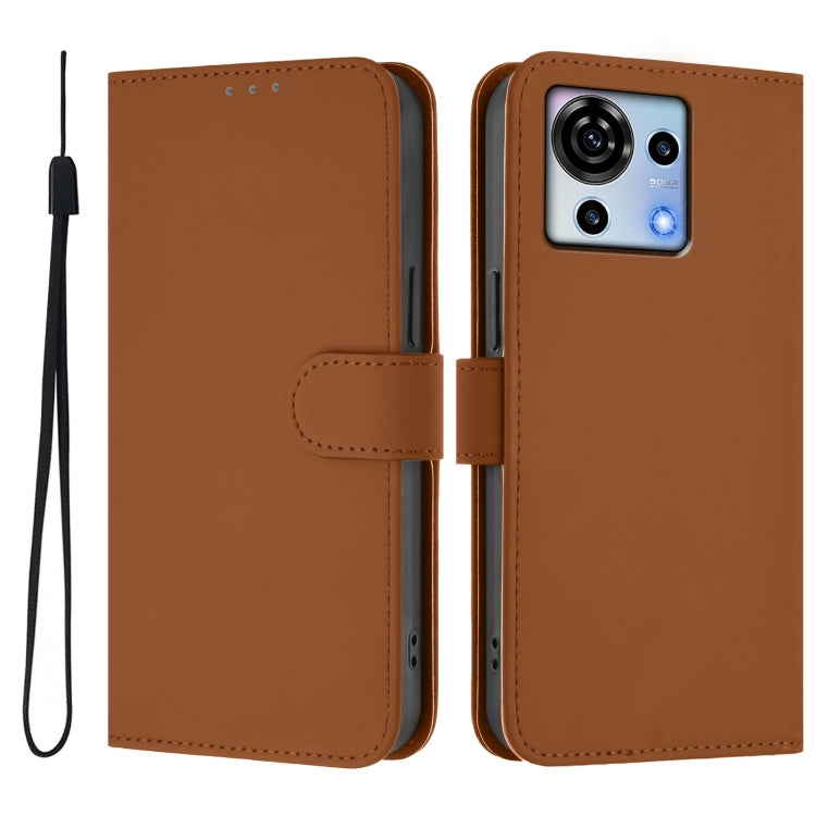 For ZTE Blade V50 Vita Skin Feel Solid Color Leather Phone Case with Lanyard