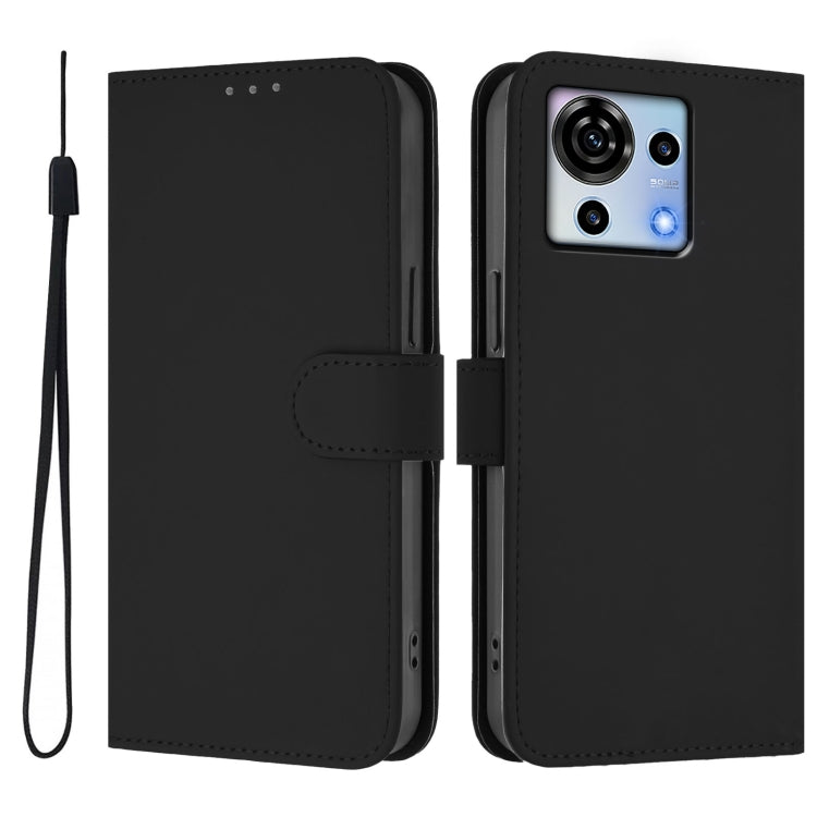 For ZTE Blade V50 Vita Skin Feel Solid Color Leather Phone Case with Lanyard