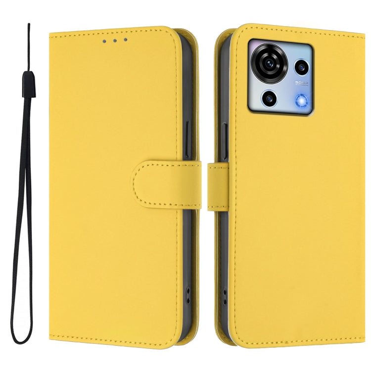For ZTE Blade V50 Vita Skin Feel Solid Color Leather Phone Case with Lanyard