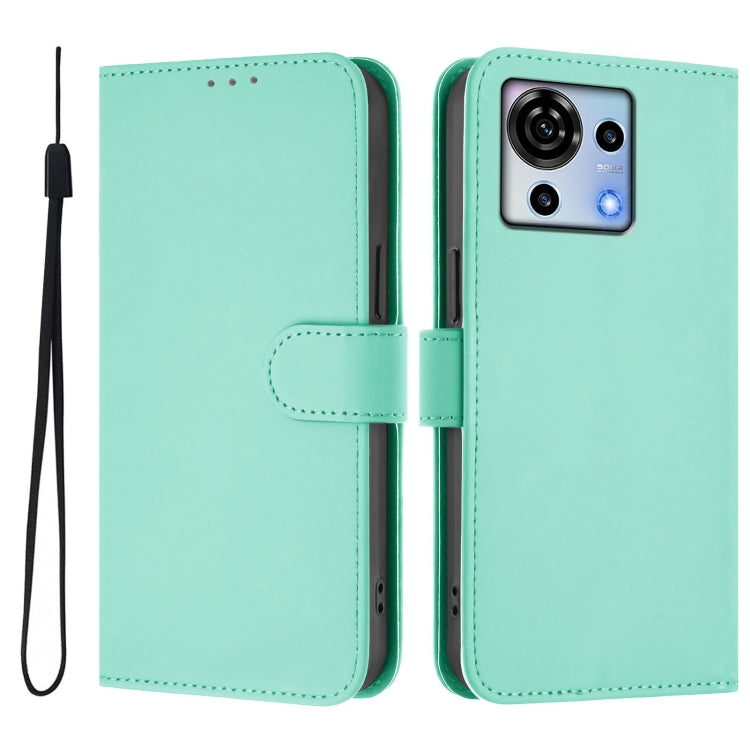 For ZTE Blade V50 Vita Skin Feel Solid Color Leather Phone Case with Lanyard