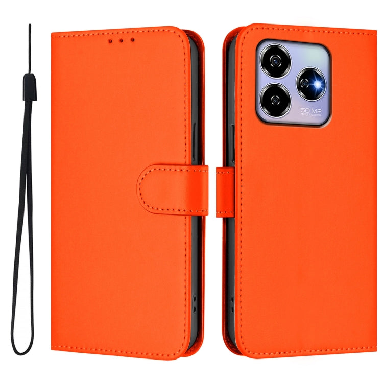 For ZTE Blade V60 4G / Axon 60 4G Skin Feel Solid Color Leather Phone Case with Lanyard