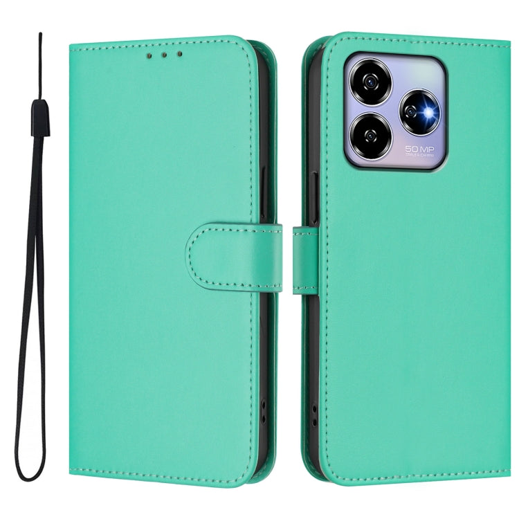 For ZTE Blade V60 4G / Axon 60 4G Skin Feel Solid Color Leather Phone Case with Lanyard