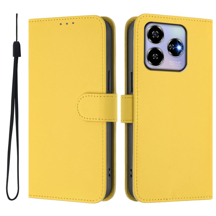 For ZTE Blade V60 4G / Axon 60 4G Skin Feel Solid Color Leather Phone Case with Lanyard