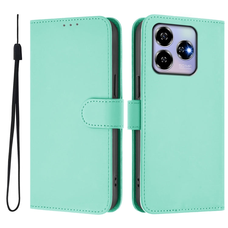 For ZTE Blade V60 4G / Axon 60 4G Skin Feel Solid Color Leather Phone Case with Lanyard