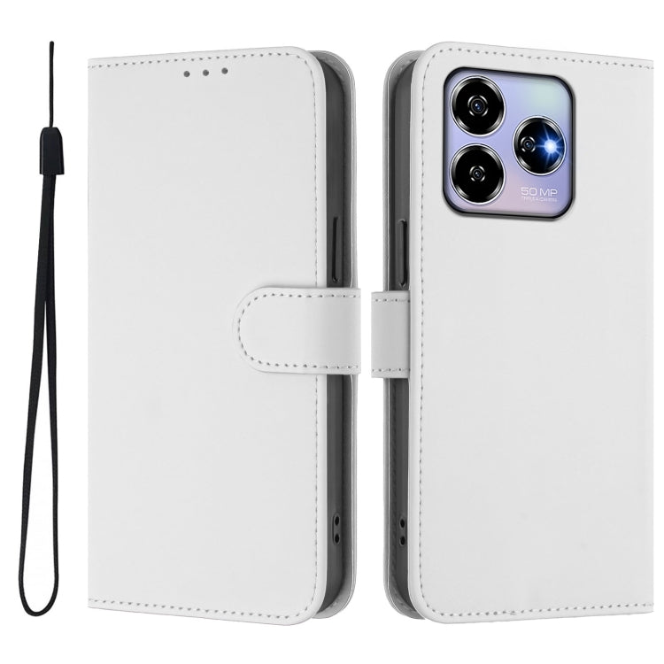 For ZTE Blade V60 4G / Axon 60 4G Skin Feel Solid Color Leather Phone Case with Lanyard