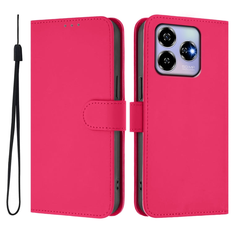 For ZTE Blade V60 4G / Axon 60 4G Skin Feel Solid Color Leather Phone Case with Lanyard