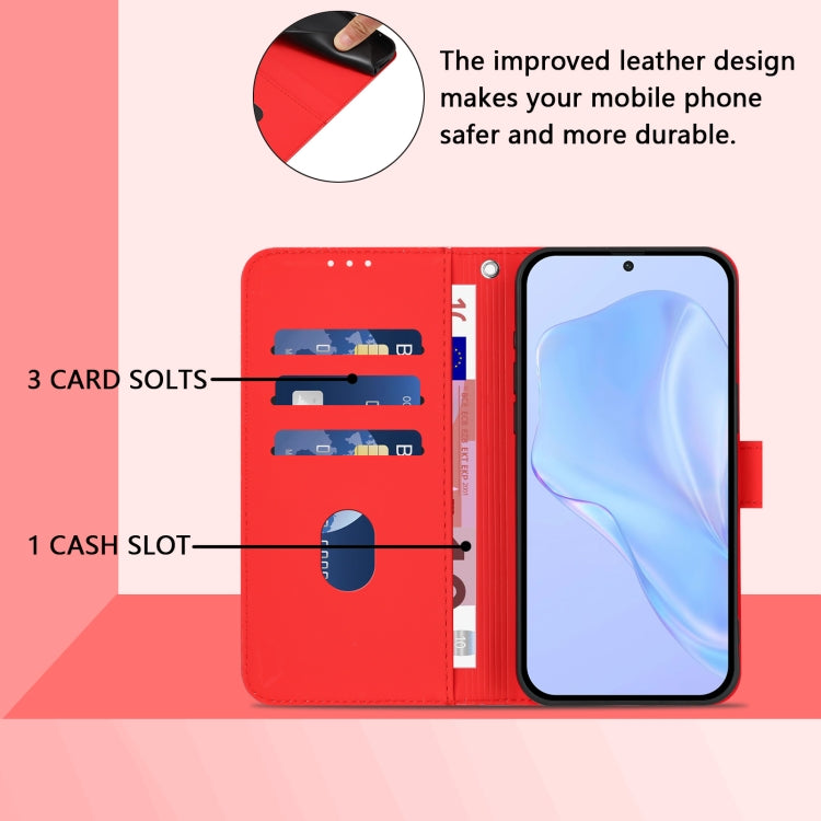 For ZTE Blade A75 5G Skin Feel Solid Color Leather Phone Case with Lanyard