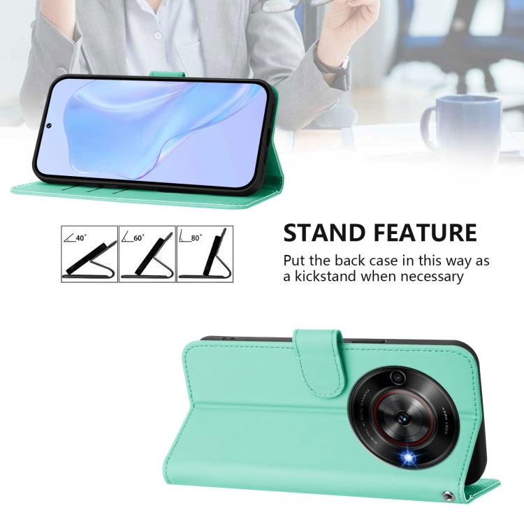 For ZTE Blade A75 5G Skin Feel Solid Color Leather Phone Case with Lanyard