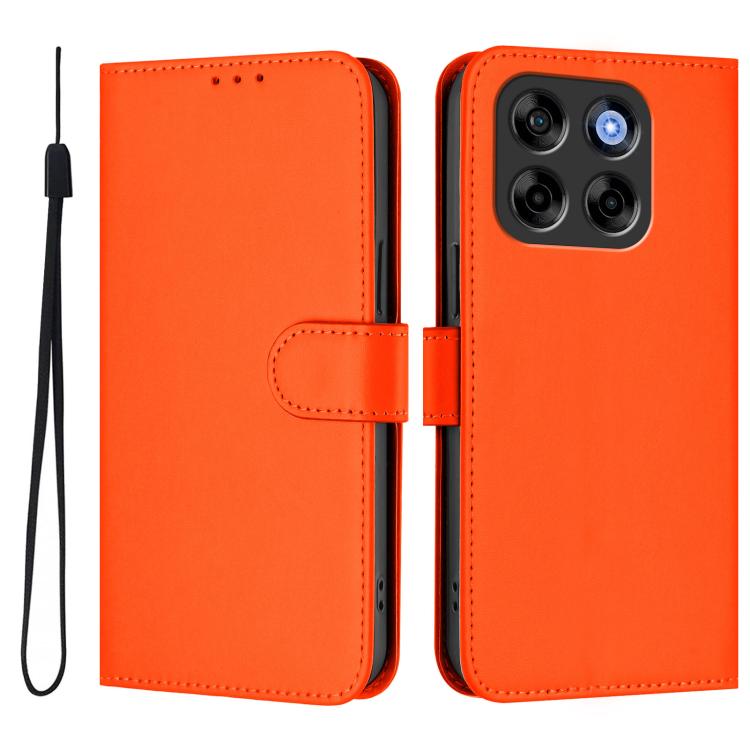 For ZTE Blade V70 Vita / V70 Design Skin Feel Solid Color Leather Phone Case with Lanyard