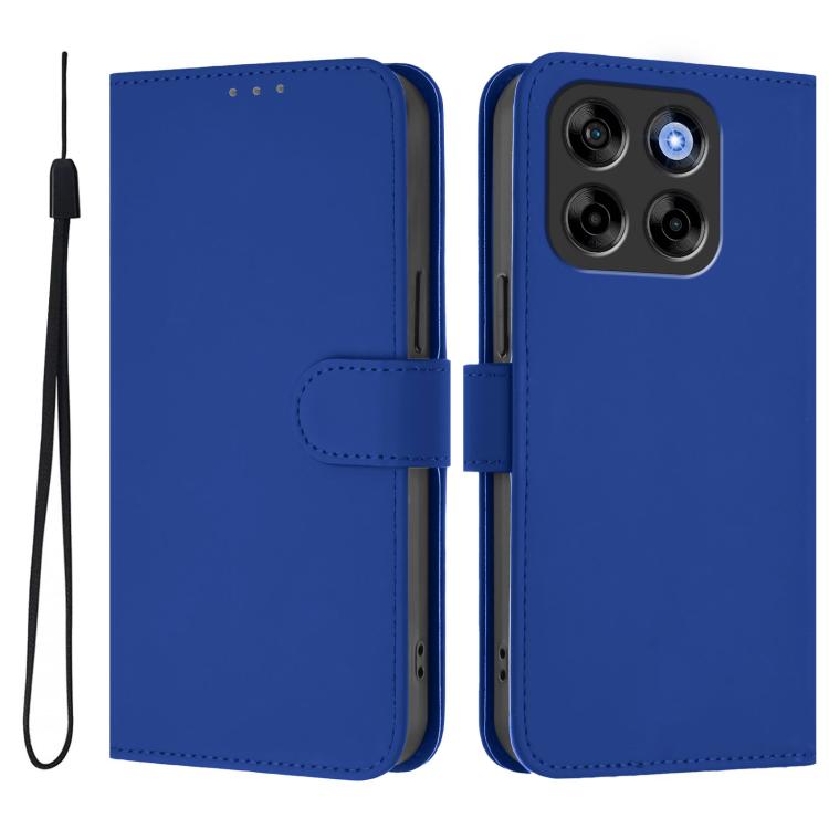 For ZTE Blade V70 Vita / V70 Design Skin Feel Solid Color Leather Phone Case with Lanyard