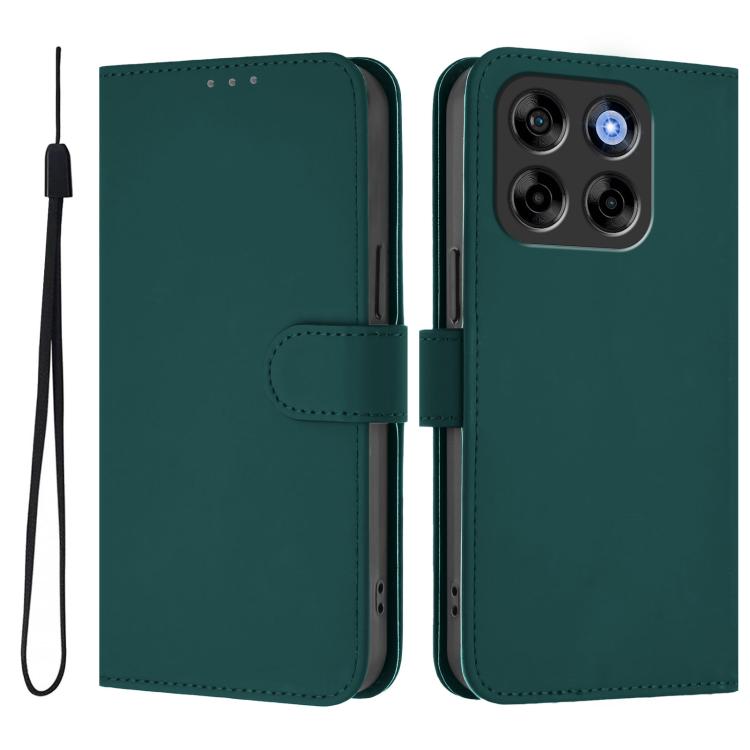 For ZTE Blade V70 Vita / V70 Design Skin Feel Solid Color Leather Phone Case with Lanyard