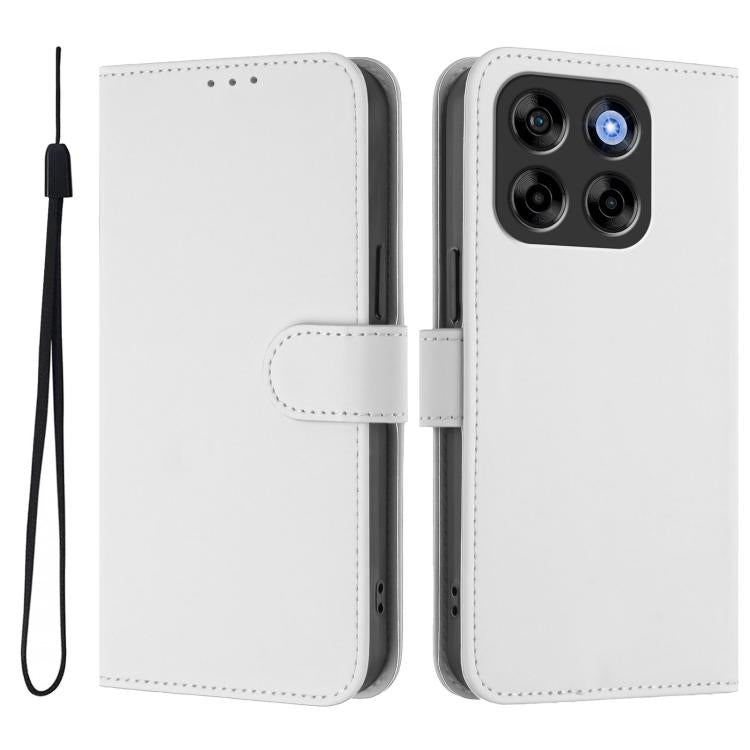 For ZTE Blade V70 Vita / V70 Design Skin Feel Solid Color Leather Phone Case with Lanyard