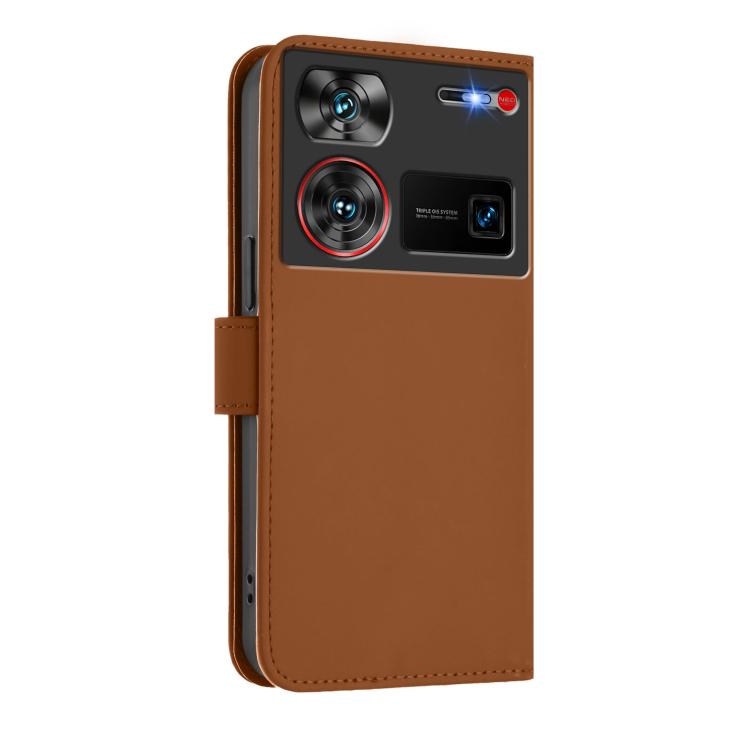 For ZTE Nubia Z60 Ultra Skin Feel Solid Color Leather Phone Case with Lanyard