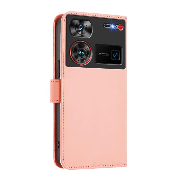 For ZTE Nubia Z60 Ultra Skin Feel Solid Color Leather Phone Case with Lanyard