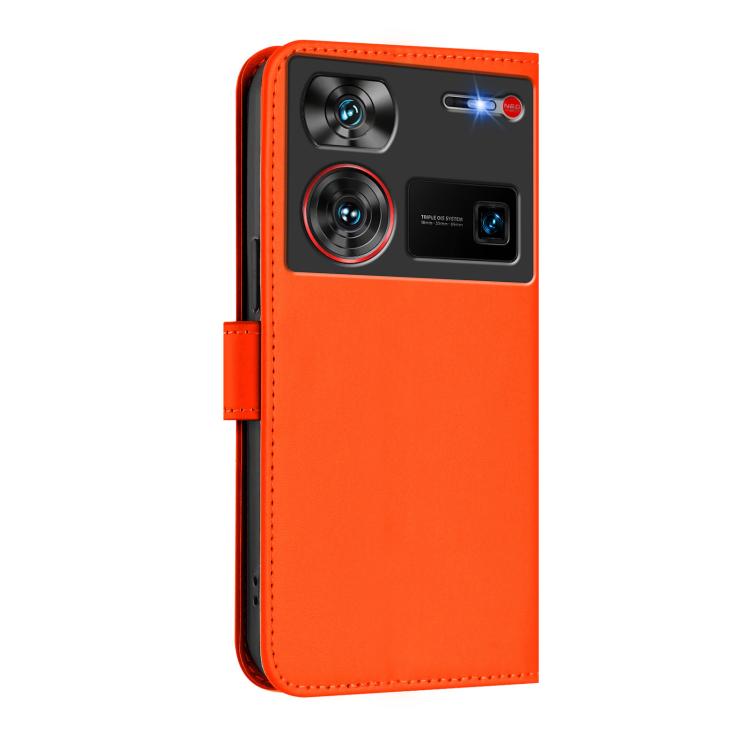 For ZTE Nubia Z60 Ultra Skin Feel Solid Color Leather Phone Case with Lanyard