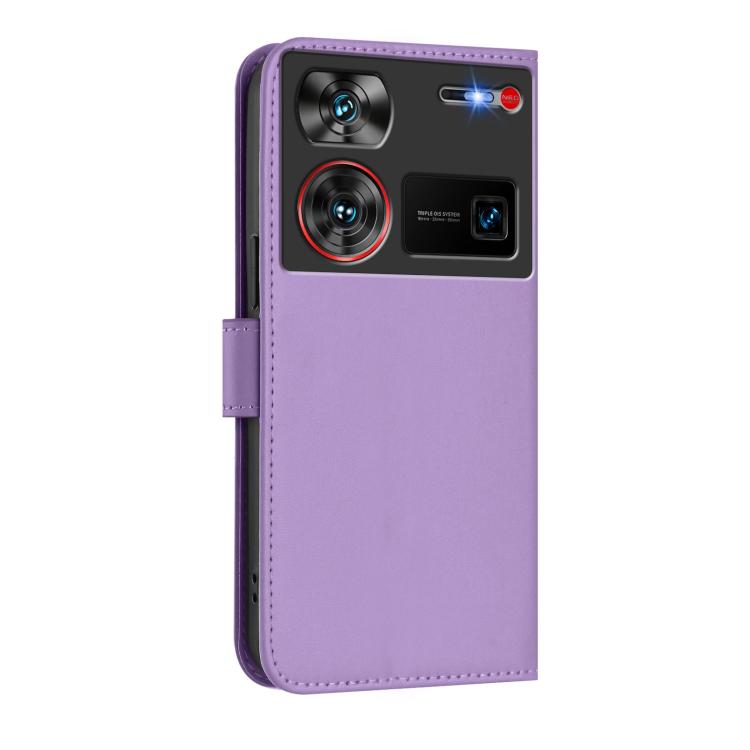 For ZTE Nubia Z60 Ultra Skin Feel Solid Color Leather Phone Case with Lanyard