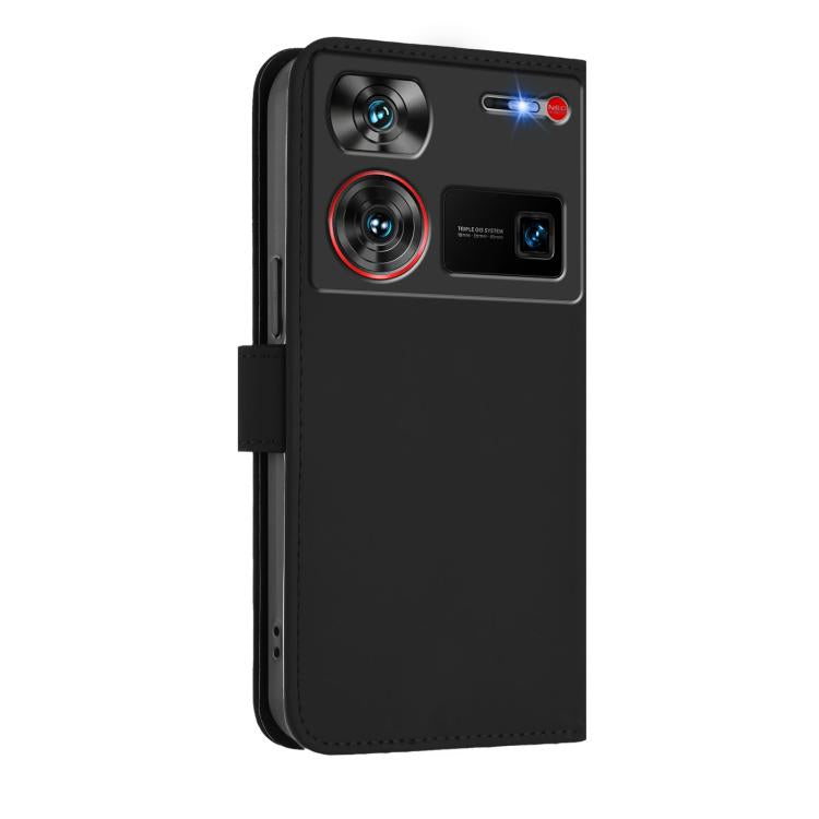 For ZTE Nubia Z60 Ultra Skin Feel Solid Color Leather Phone Case with Lanyard