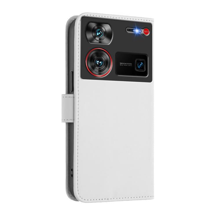 For ZTE Nubia Z60 Ultra Skin Feel Solid Color Leather Phone Case with Lanyard