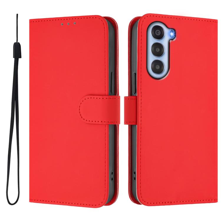 For ZTE Nubia S 5G A403ZT Skin Feel Solid Color Leather Phone Case with Lanyard