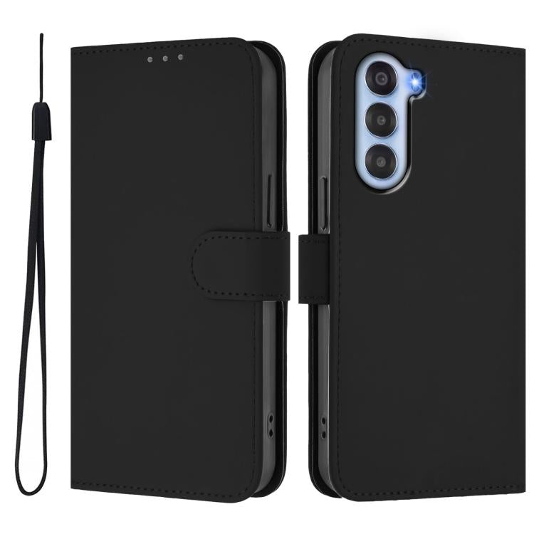For ZTE Nubia S 5G A403ZT Skin Feel Solid Color Leather Phone Case with Lanyard