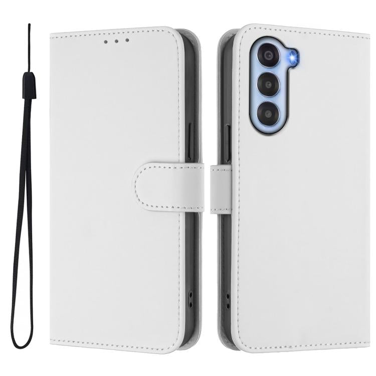 For ZTE Nubia S 5G A403ZT Skin Feel Solid Color Leather Phone Case with Lanyard