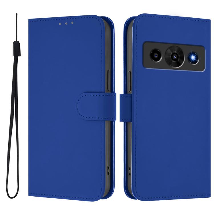 For ZTE Nubia P7 Pro 5G/Optus X Value 5G Skin Feel Solid Color Leather Phone Case with Lanyard