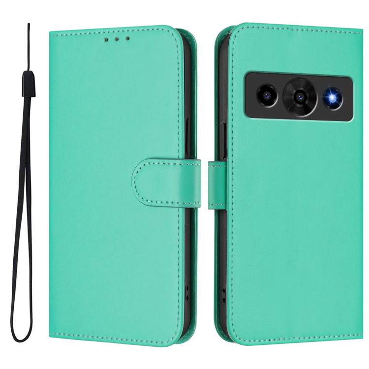 For ZTE Nubia P7 Pro 5G/Optus X Value 5G Skin Feel Solid Color Leather Phone Case with Lanyard