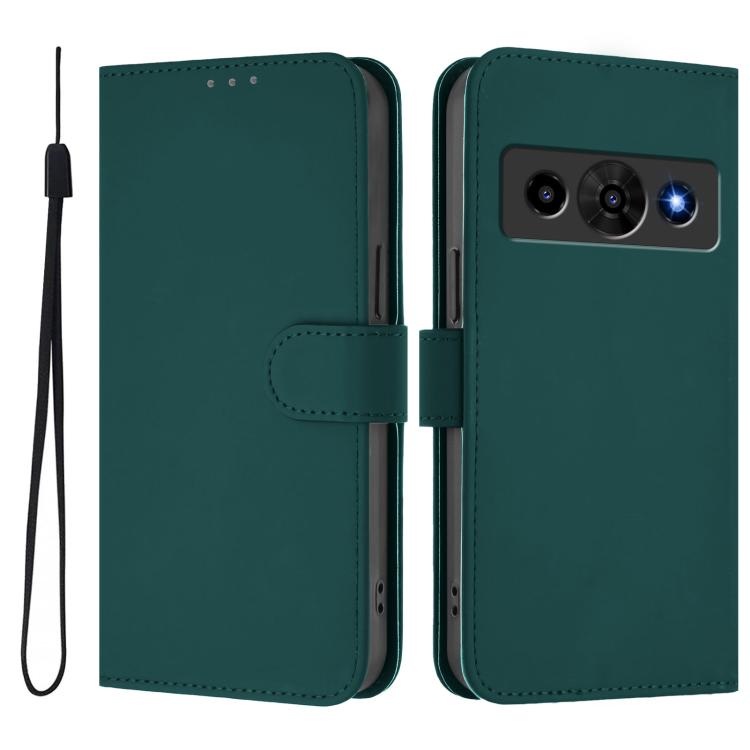 For ZTE Nubia P7 Pro 5G/Optus X Value 5G Skin Feel Solid Color Leather Phone Case with Lanyard