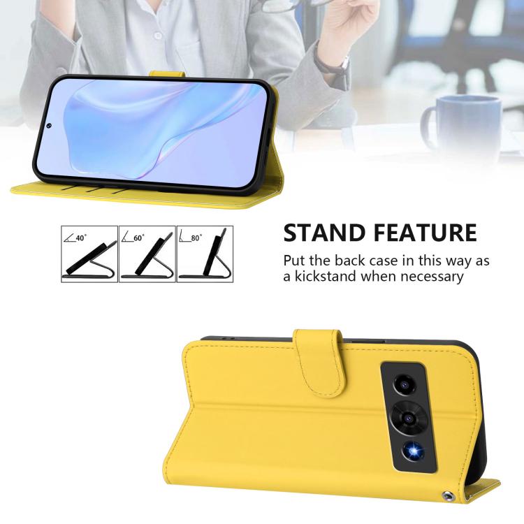 For ZTE Nubia P7 Pro 5G/Optus X Value 5G Skin Feel Solid Color Leather Phone Case with Lanyard