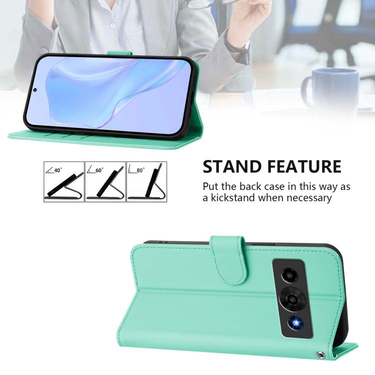 For ZTE Nubia P7 Pro 5G/Optus X Value 5G Skin Feel Solid Color Leather Phone Case with Lanyard