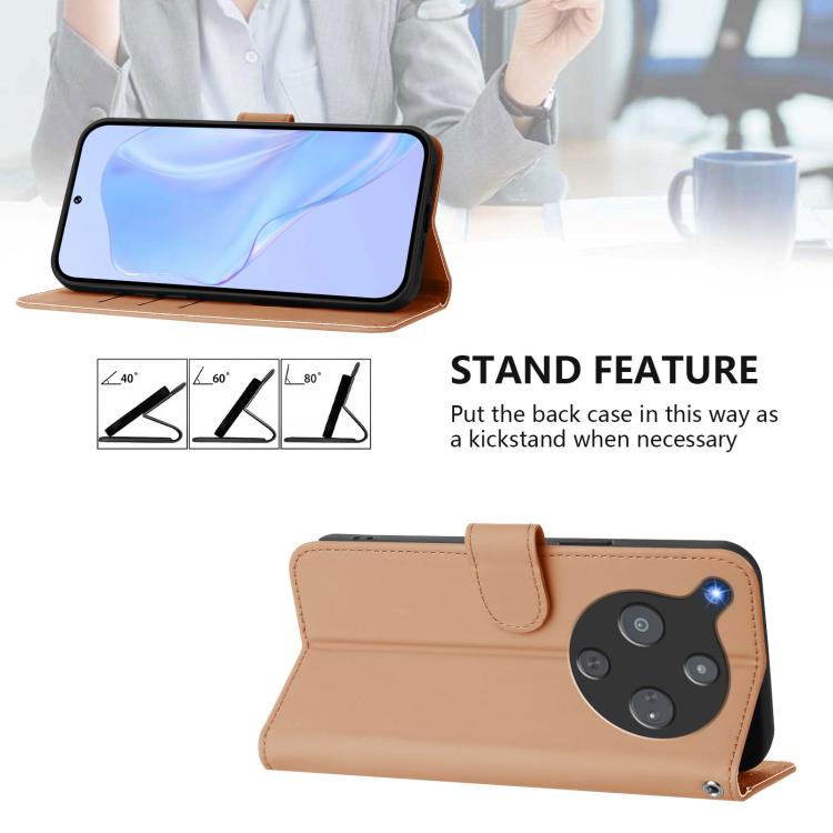 For ZTE Nubia P9 Pro 5G/Optus X Pro 2 5G Skin Feel Solid Color Leather Phone Case with Lanyard
