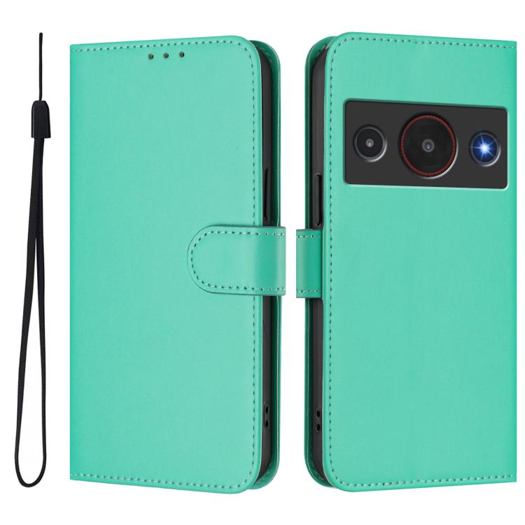 For ZTE Blade A75 Pro/Telstra T-Elite 5G Skin Feel Solid Color Leather Phone Case with Lanyard