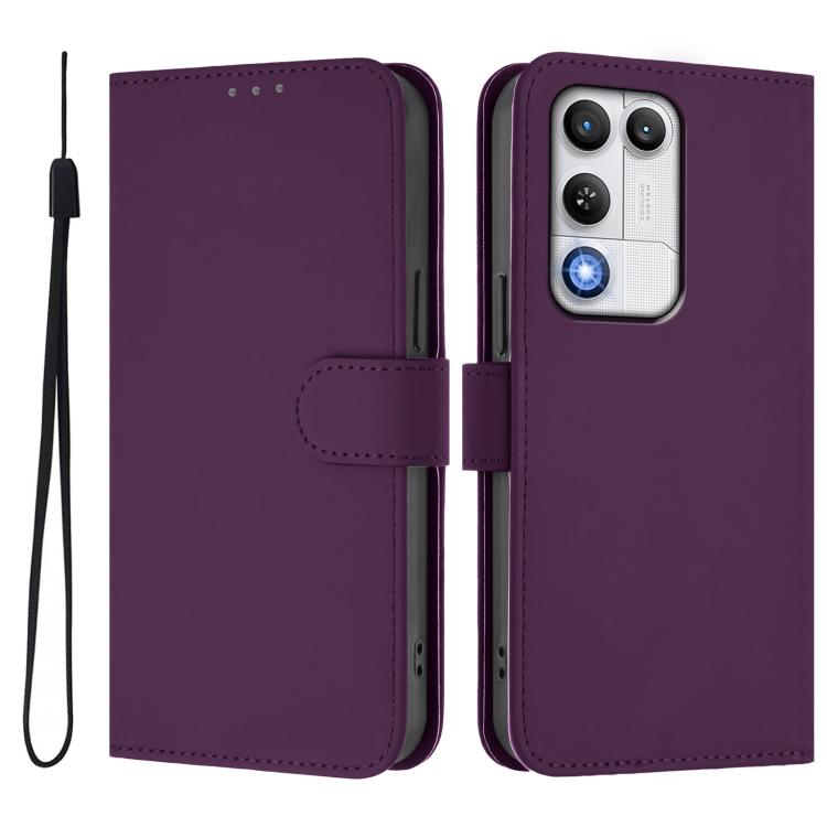 For ZTE nubia RedMagic 11 Air Skin Feel Solid Color Leather Phone Case with Lanyard